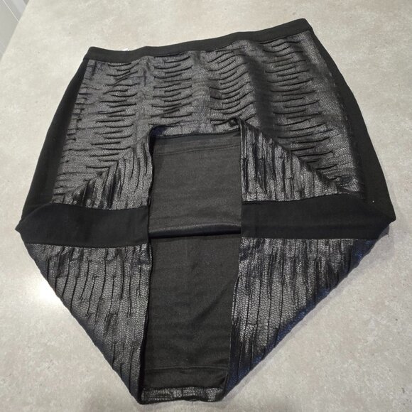 PETER NYGARD Women's Black Faux Snakeskin Knit Stretch Pencil Lined Skirt  Sz 12 - Picture 3 of 11